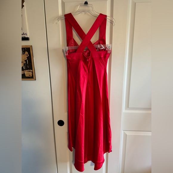 Calvin Klein Vibrant Red Satin Dress - Picture 6 of 7